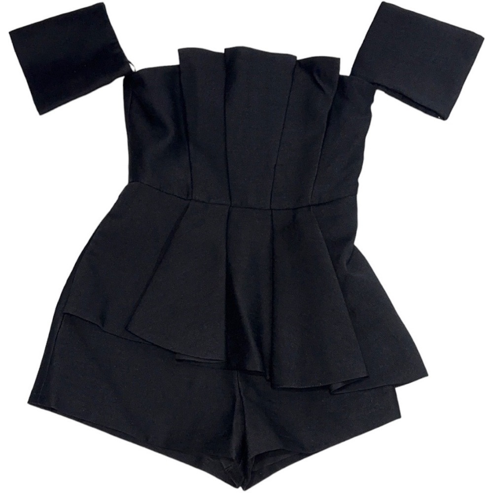 C/MEO Collective 'Need Nobody Romper' off shoulder peplum bnwt - Picture 10 of 12
